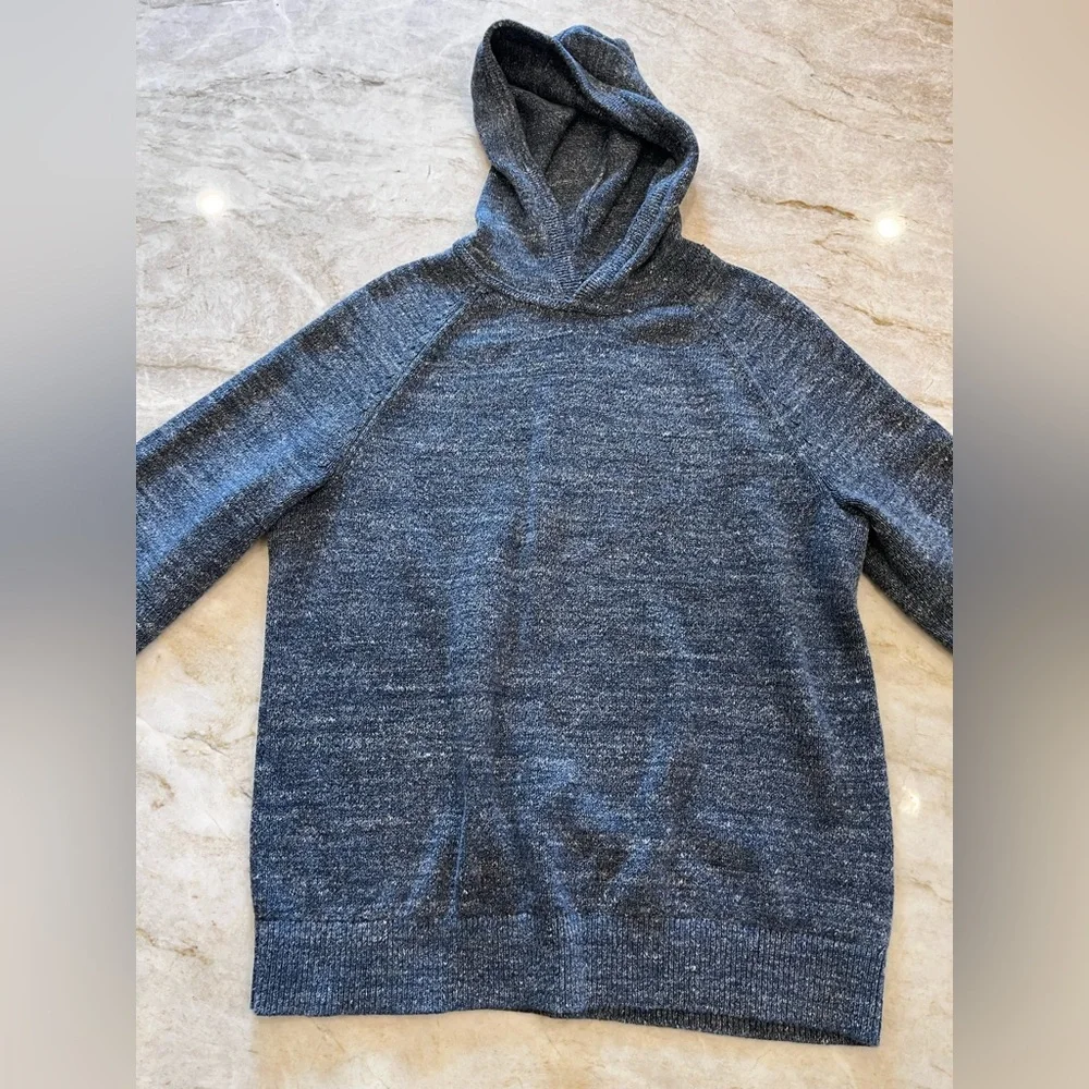 MEN'S SALE Banana Republic‎ Spacedye Popover Hoodie Gray Heathered Knit Medium
